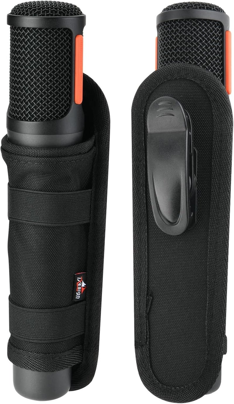 TXesign 1 Piece Belt Case Holder Belt Clip Case for Most Standard Wireless Handheld Microphone, Nylon Microphone Holder Carrying Pouch with 180 Degree Rotating Plastic Clip - Image 1